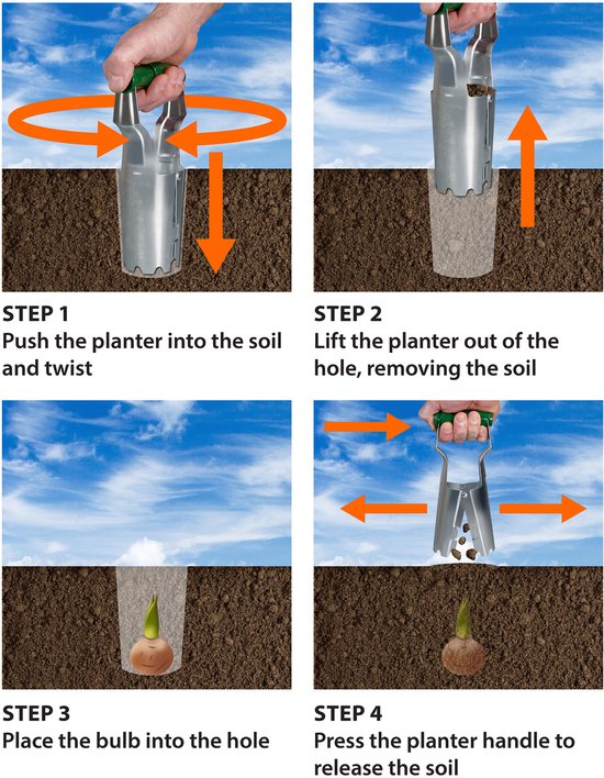 St. Helens Home & Garden bollenplanter met easy-grip handgreep en diepte-indicator - 235×140×56 mm van Merkloos	 — afbeelding 3