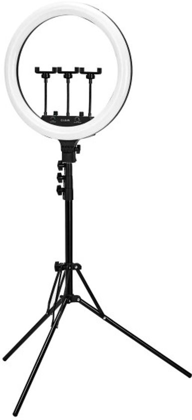 Foto: Ringlamp set inclusief tas afstandsbediening 3 telefoonhouders voor fotografie vloggen en contentcreatie