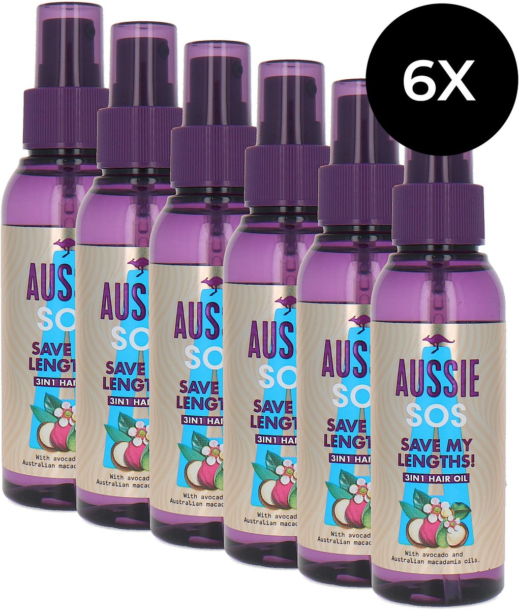 Aussie SOS Hair Rescue All-in-One Haarolie Spray - 6 x 100 ml - Voordeelverpakking
