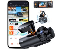 Vantrue N4S 3-kanaals dashcam (voor, binnen, achter), 2.7K+1440P+1440P WiFi-dashcam met PlatePix™, STARVIS 2 x HDR x IR-nachtzicht, spraakbediening, GPS, 24/7 parkeermodus, LTE-ondersteuning, ondersteunt tot 1TB max.