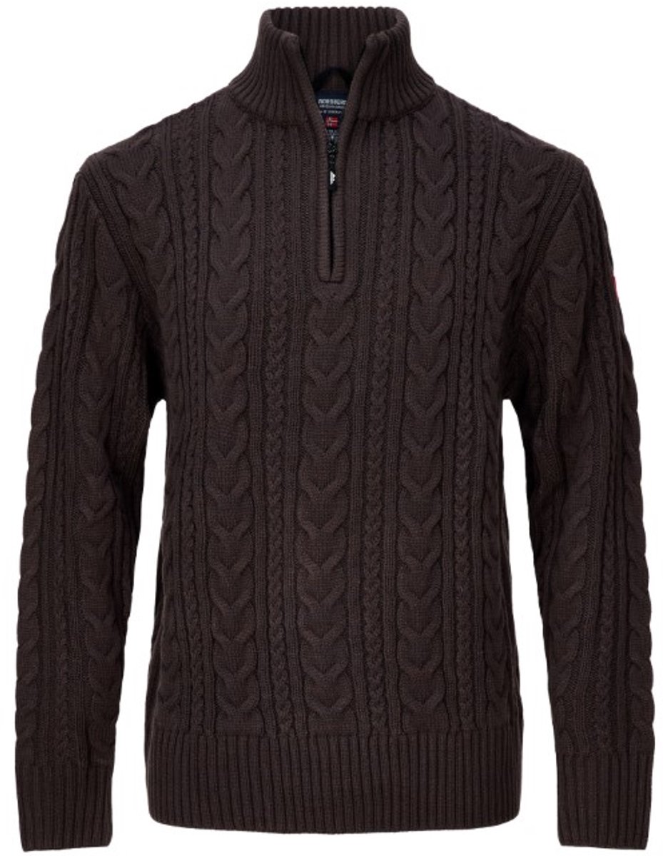 Nordberg Kol Sweater Half Zip Heren Bruin