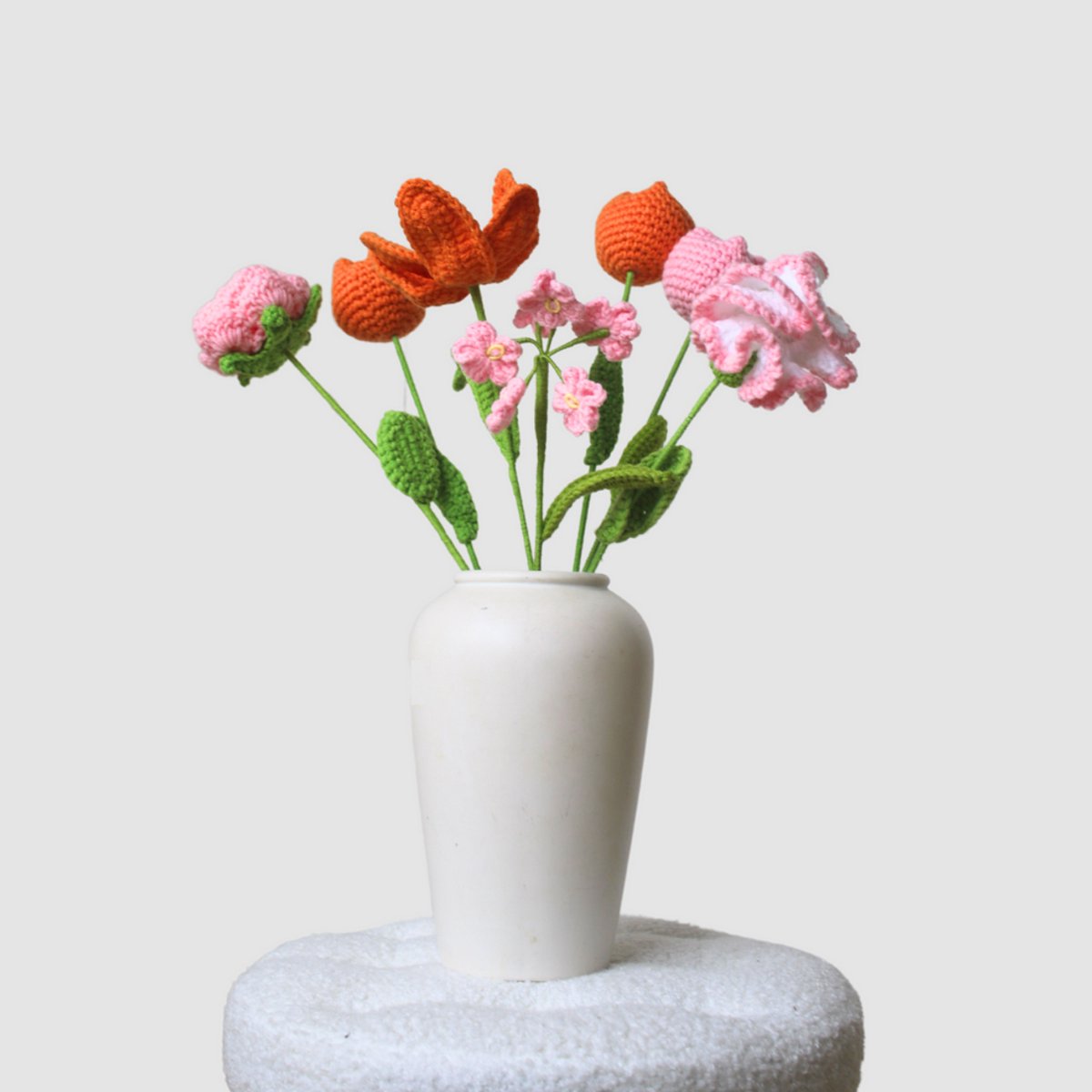 Woolbloom - kunstbloemen - Gehaakte Bloemenboeket - Zomerboeket - interieurdecoratie - onderhoudsvrij - cadeau