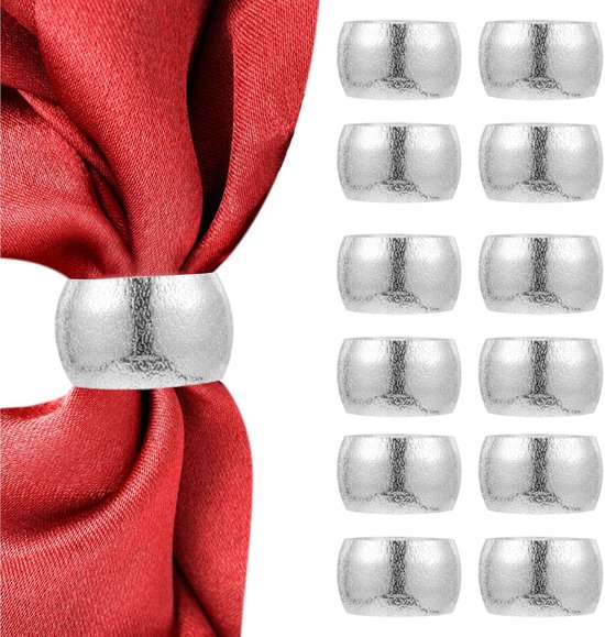Ajuny Handgemaakte Ronde Houten Servetring Strak Eenvoudig en Decoratief 1,5 inch Servetringen voor Tafeldecoratie Diner Bruiloft Feest Diners Feesten Tafeldecoratie Set van 12
