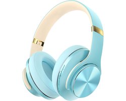 MMM® Headset met Microfoon Draadloos - Headset Draadloos - Draadloze Koptelefoon met Microfoon - Ruisonderdrukking - Kristalblauw