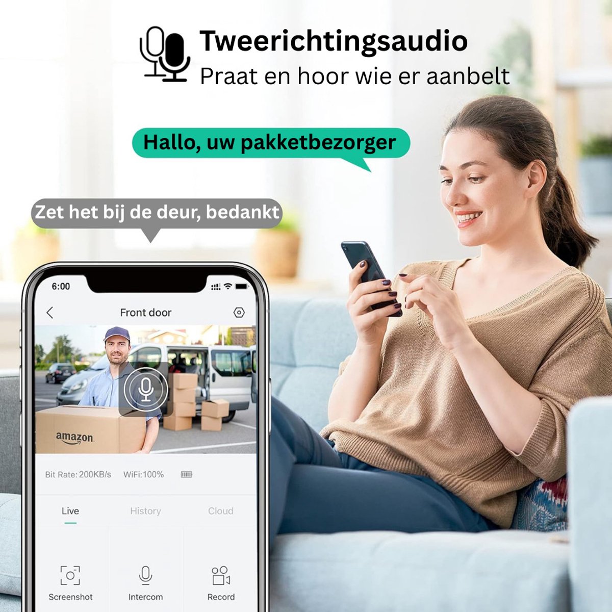 Deurbellen met Camera Draadloze Video Deurbel Full HD - afbeelding 3