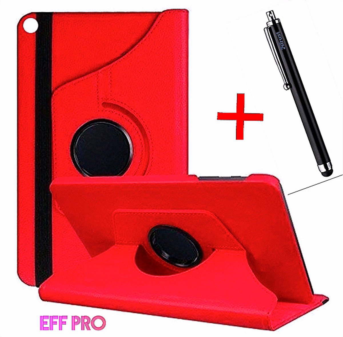 Apple iPad 10.2 inch (2019) HiCHiCO 360 Draaibare Hoes met stylus pen Donker Blauw + Screen Protector