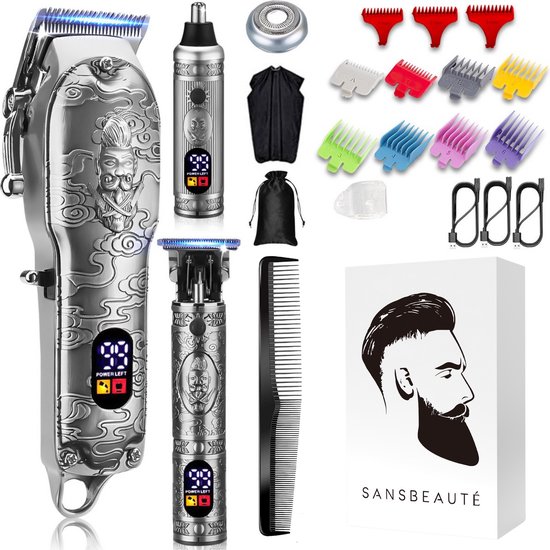 Professionele Draadloze 4-in-1 Tondeuse - Sansbeauté - Tondeuse Mannen Hoofdhaar - Cheveux Haar - Haartrimmer - Kapper Haar Machine - Haartondeuse - Trimmer Baard - Barber Hair Clipper - Kapper Buddha Trimmer - Kappersset