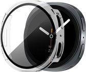 Bandz PC hard case hoesje met screenprotector - geschikt voor Samsung Galaxy Watch 8 - 44mm - beschermhoes van hard plastic - full cover (transparant)