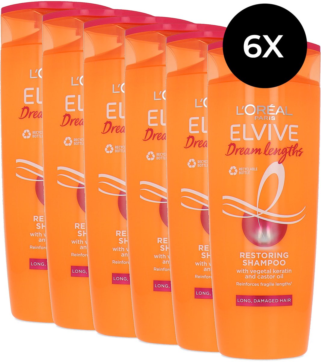 L'Oréal Elvive Dream Lengths Restoring Shampoo - 6 x 400 ml