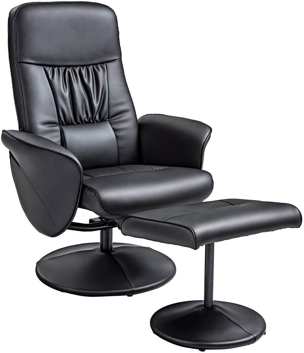 HOMCOM-Relaxsessel-Metall, Kunstleder-76L x 81B x 101H cm-Schwarz