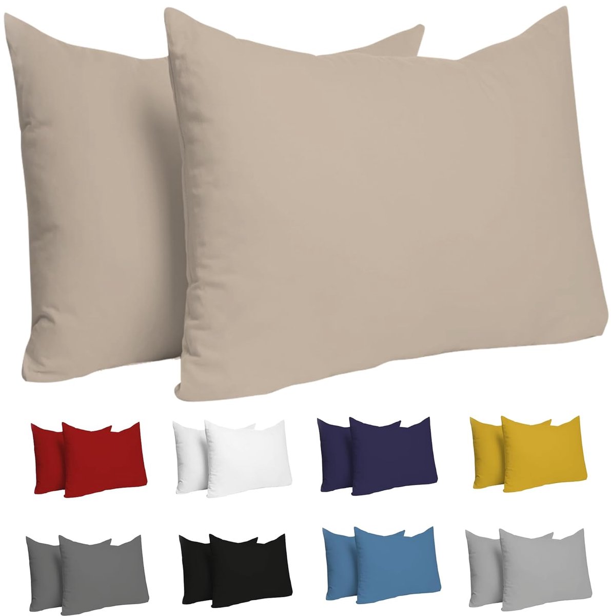 Katoenen Kussenslopen - Zacht en Duurzaam - Set van 2 - 100% Jersey Katoen - 40x60 cm