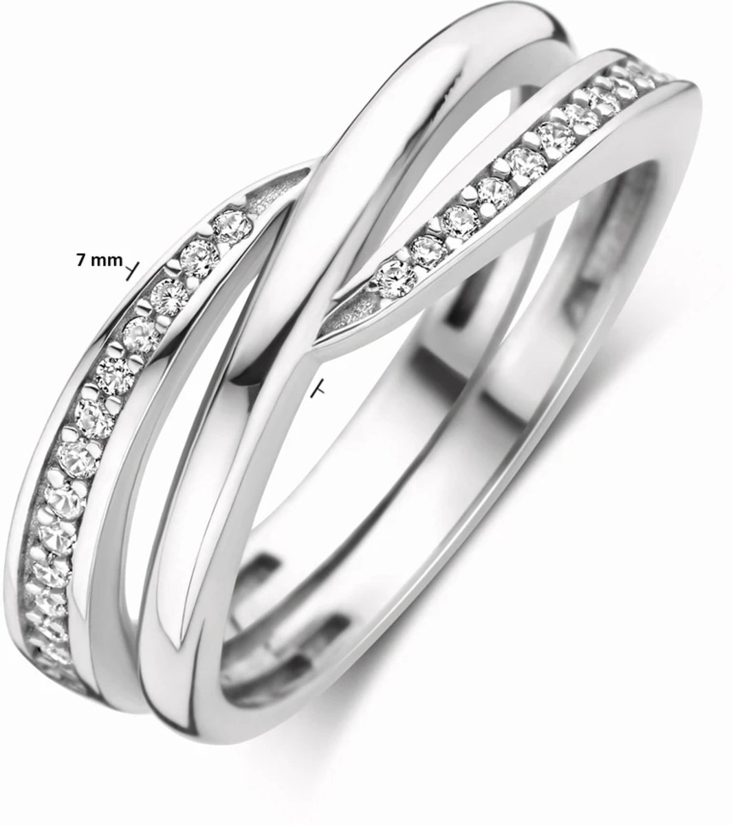 Zilveren Gerhodineerde Ring Zirkonia 1340783