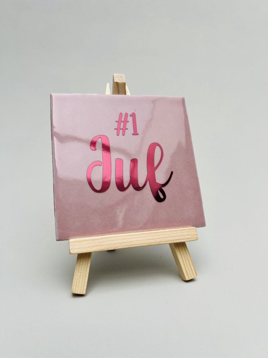 Juf cadeau – keramiek tegeltje – Bedankje juf – afscheidscadeau juf