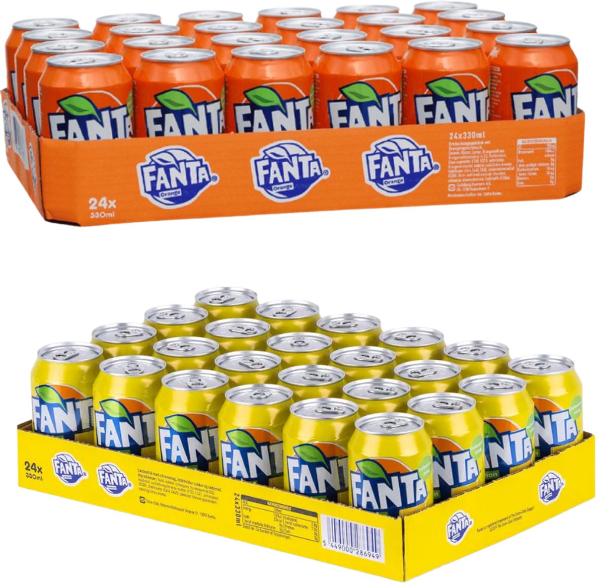 Fanta Lemon 24 x 33 cl + Fanta orange 24 x 33 cl