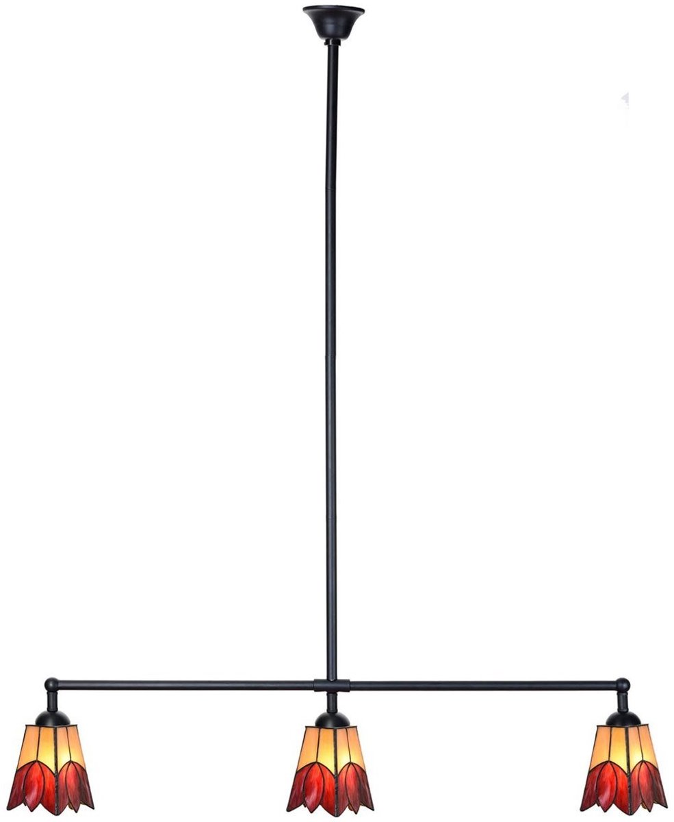 Coloured by Art Tiffany T-lamp 3 lichts Fleur de Vanneau Kievitsbloem - Art Deco Trade Rood