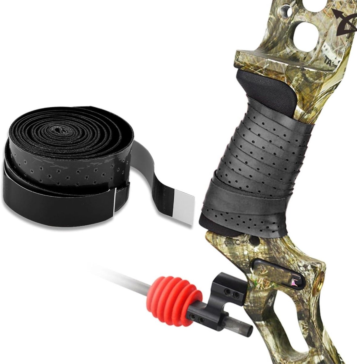 Allecto Plus - Absorberende Antislip Handgreepband voor Boogschieten en Racketsporten (Zwart)