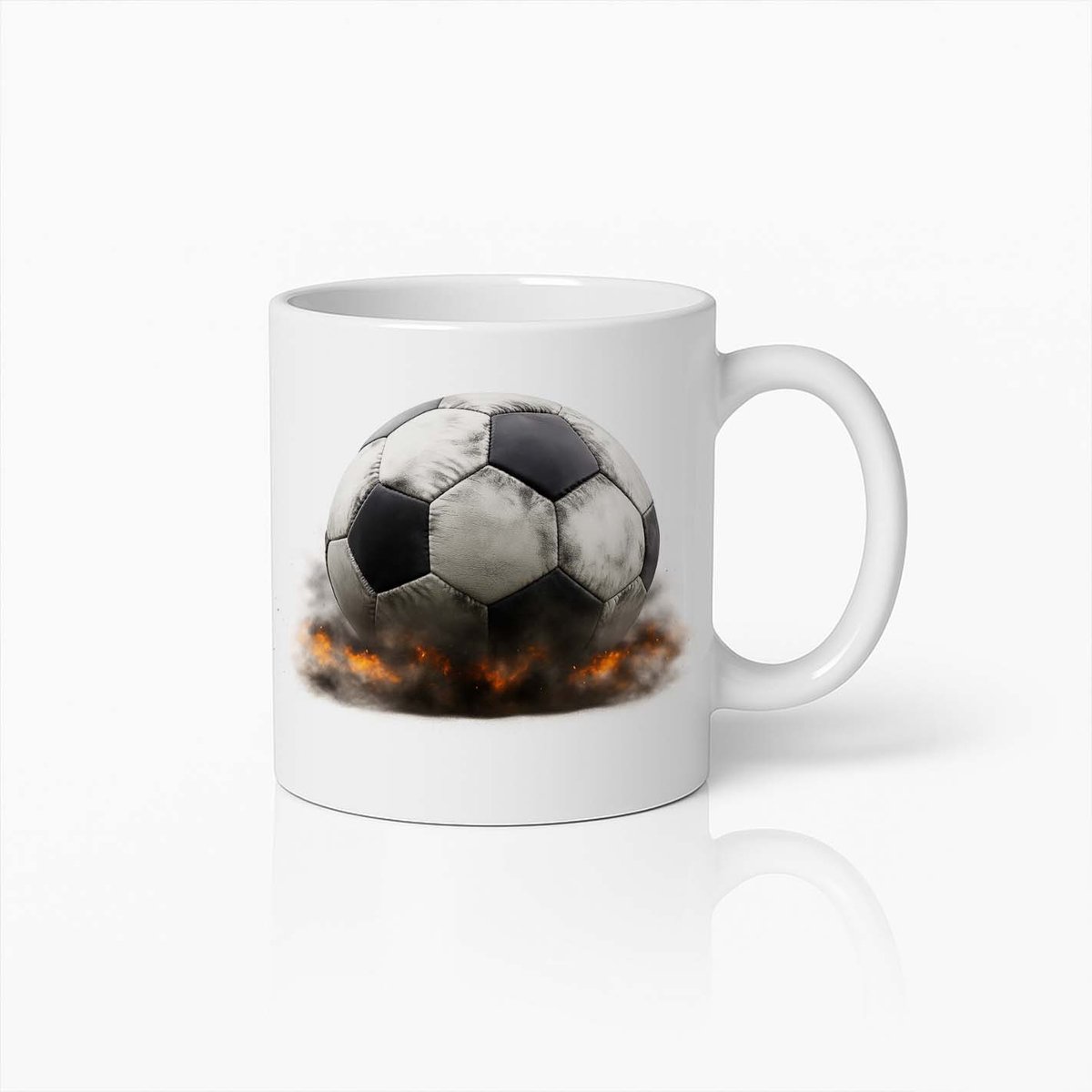 Dynamische Voetbalmok – Explosief Voetbal Design – Perfect Cadeau voor Voetbalfans