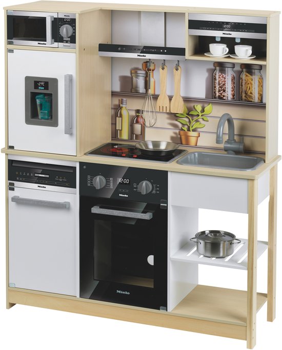 Klein Toys - Miele familiekeuken - 83.5x30x101 cm - incl. licht en geluideffecten - hout