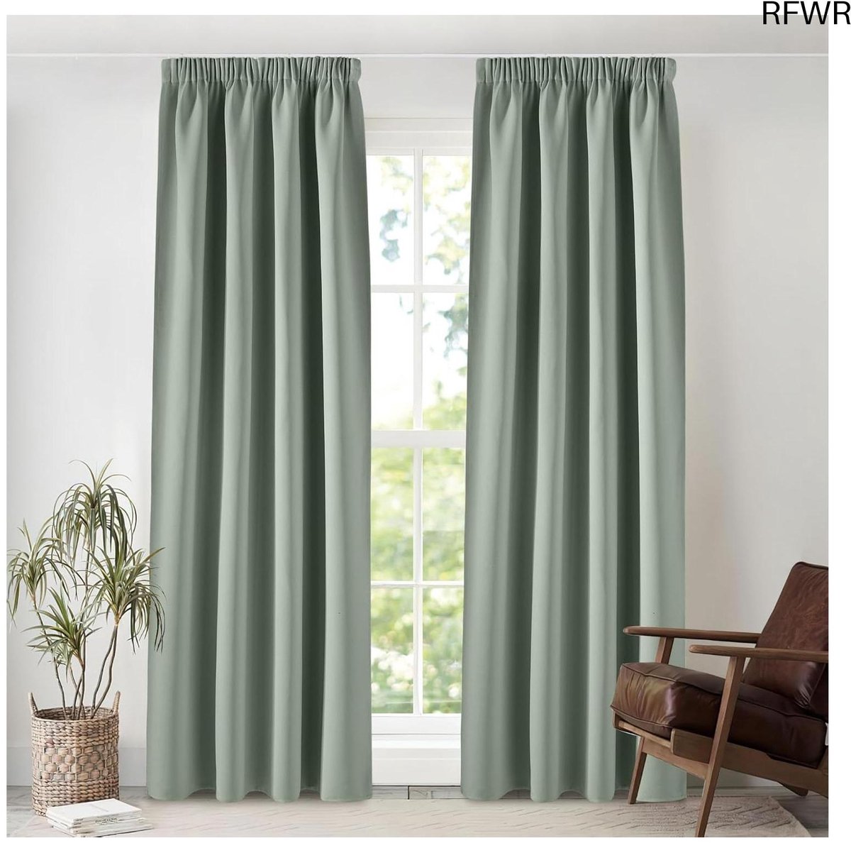 RFWR® Warmte-isolerende Verduisteringsgordijnen voor Woonkamer en Slaapkamer - Modern Design 140x245 cm Salingroen