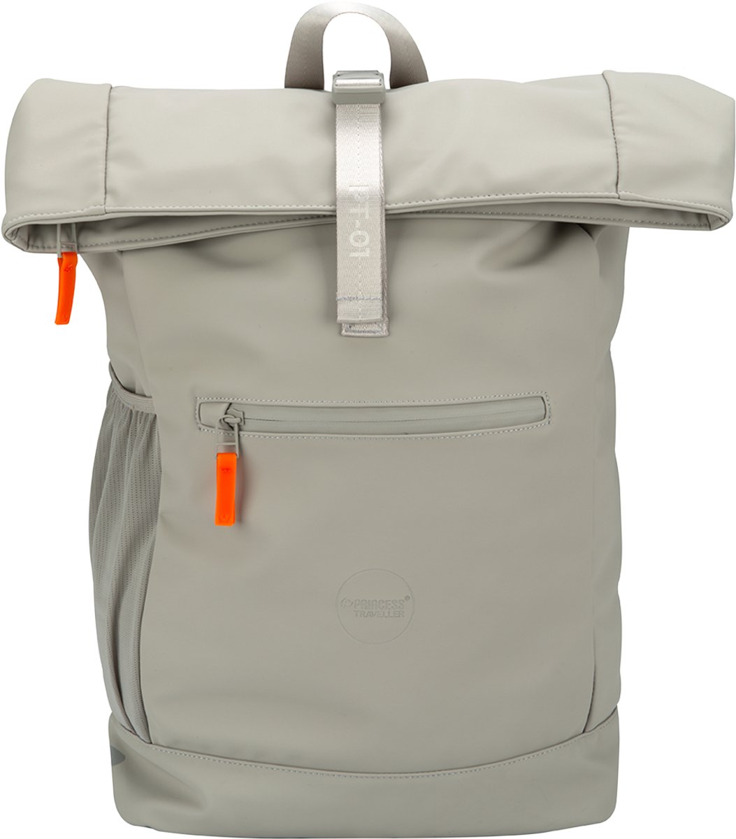 Princess Traveller PT-01 - Fiets Rugzak - Pebble Grey (Grijs) - met laptopvak – GRS-gecertificeerd – Waterafstotend
