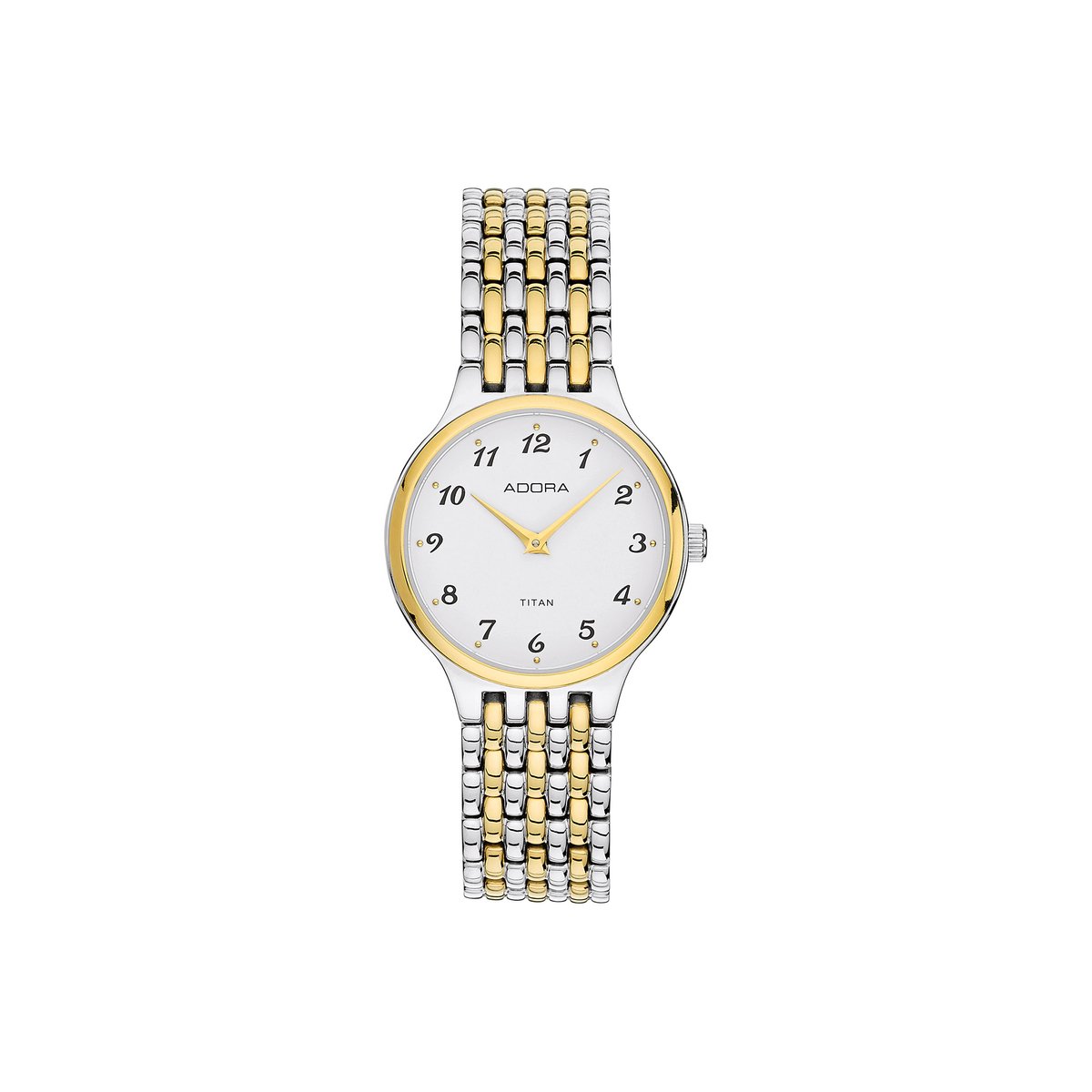 Adora AT5645 Dameshorloge - Two-Tone Zilver Goud, Volledig Titanium Kast Band