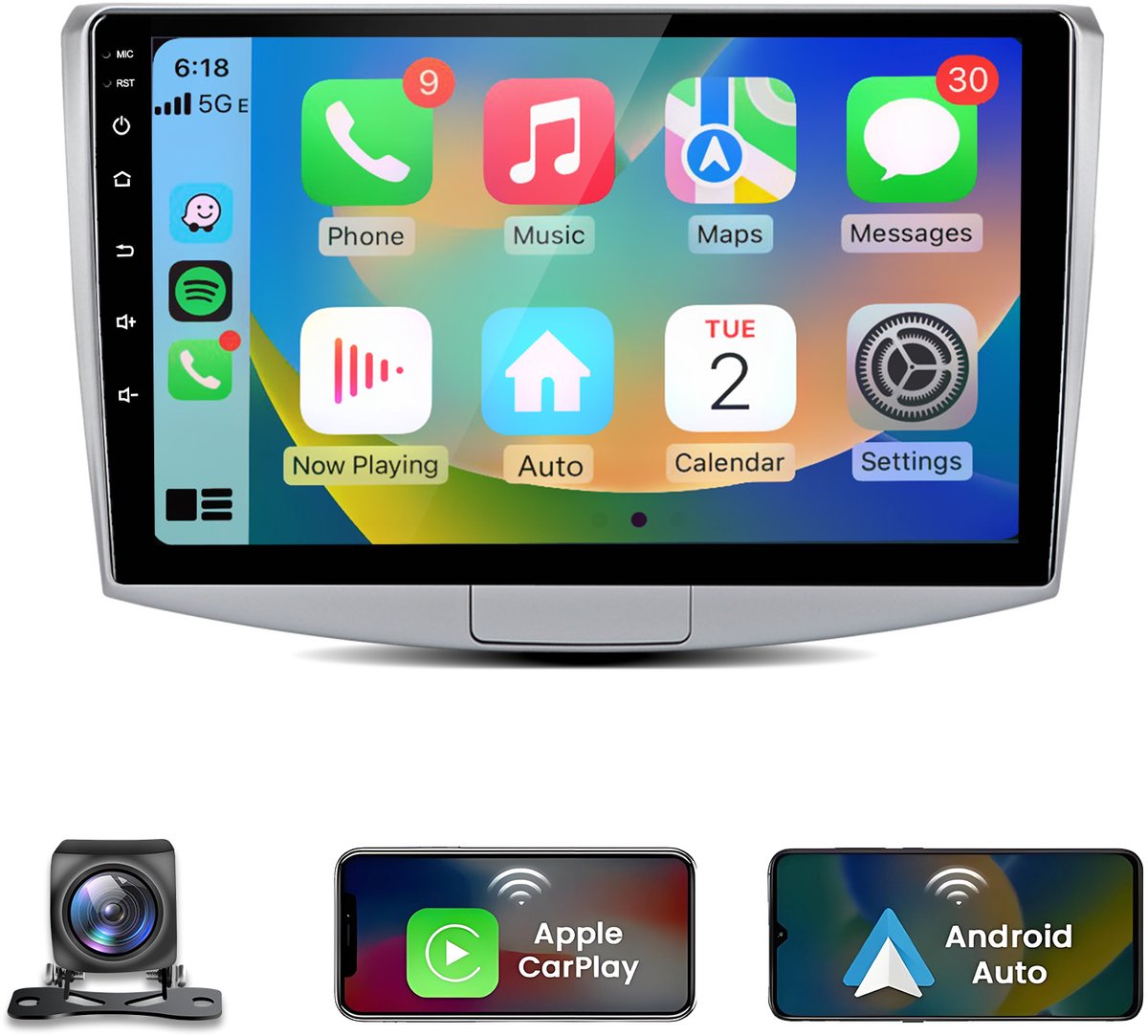 JUNSUN Autoradio - Geschikt voor VW Passat B7 2010-2015, - Android 15 - 6+128 GB - Draadloze CarPlay & Android Auto - Ccta-Core & GPS Navi & SWC & Bluetooth & Wifi 4G KAM