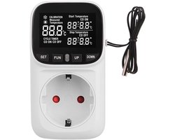 Thermostaat - Digitale Thermostaat Stopcontact - 230V LCD Temperatuurregelaar Outlet - met tijdschakelaar met Sensor - voor broeikas, aquarium