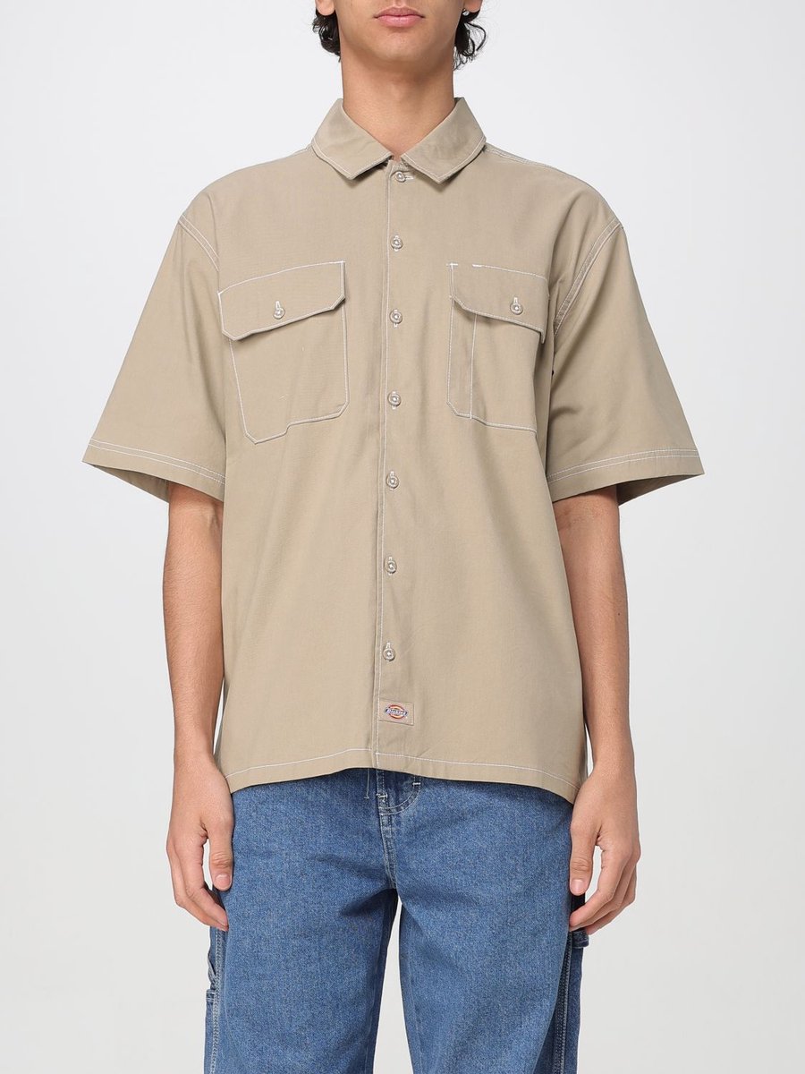 Short Sleeve Work Shirt Relaxed Fit Sand Creme