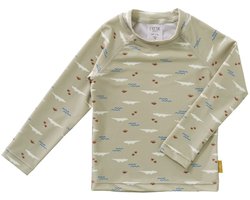 Fresk Zwemshirt 98 - Sneldrogende Zwemkleding voor Kinderen - UPF 50 - Zwemshirt voor Jongens - Zwempak met Lange Mouwen - Groen - Crocodile