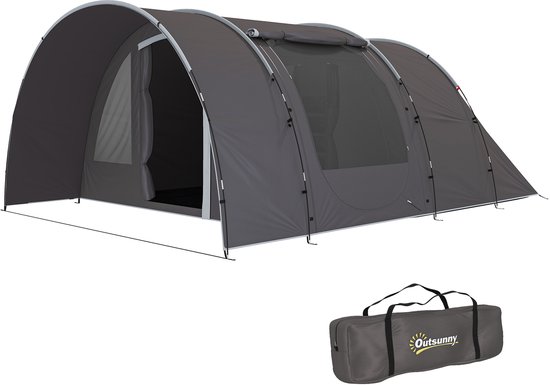 Outsunny-Kampeertent-Polyester-460x320x190cm-Grijs