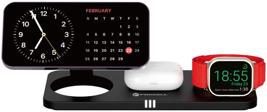 Forcell F Energy 3in1 - Chargeur sans fil iPhone - Chargeur inductif compatible MagSafe 15W - iPhone - Apple Watch et AirPods