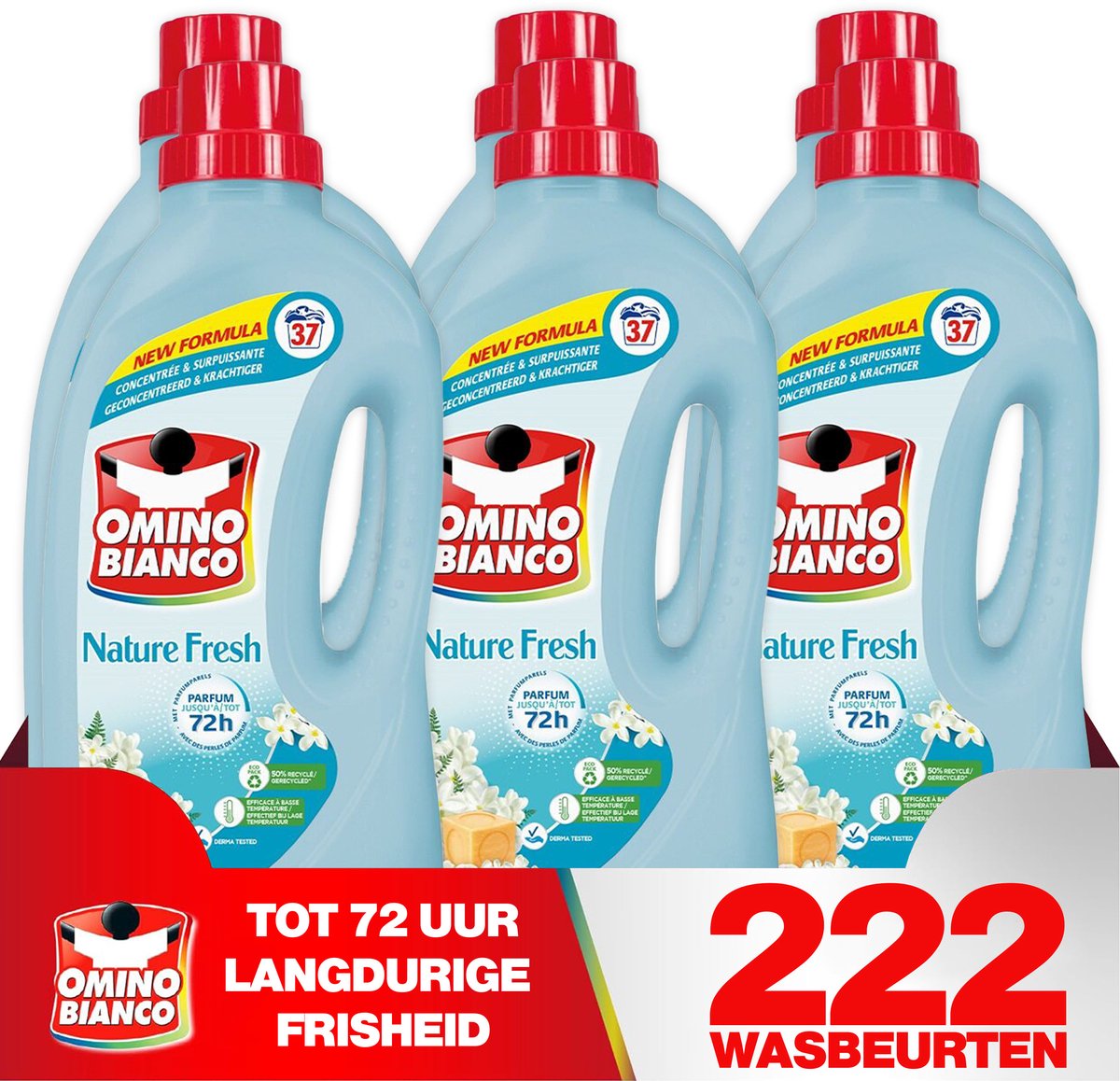 Goedkoopste Omino Bianco Nature Fresh - Vloeibaar Wasmiddel - 6 x 1480ml - Geconcentreerd