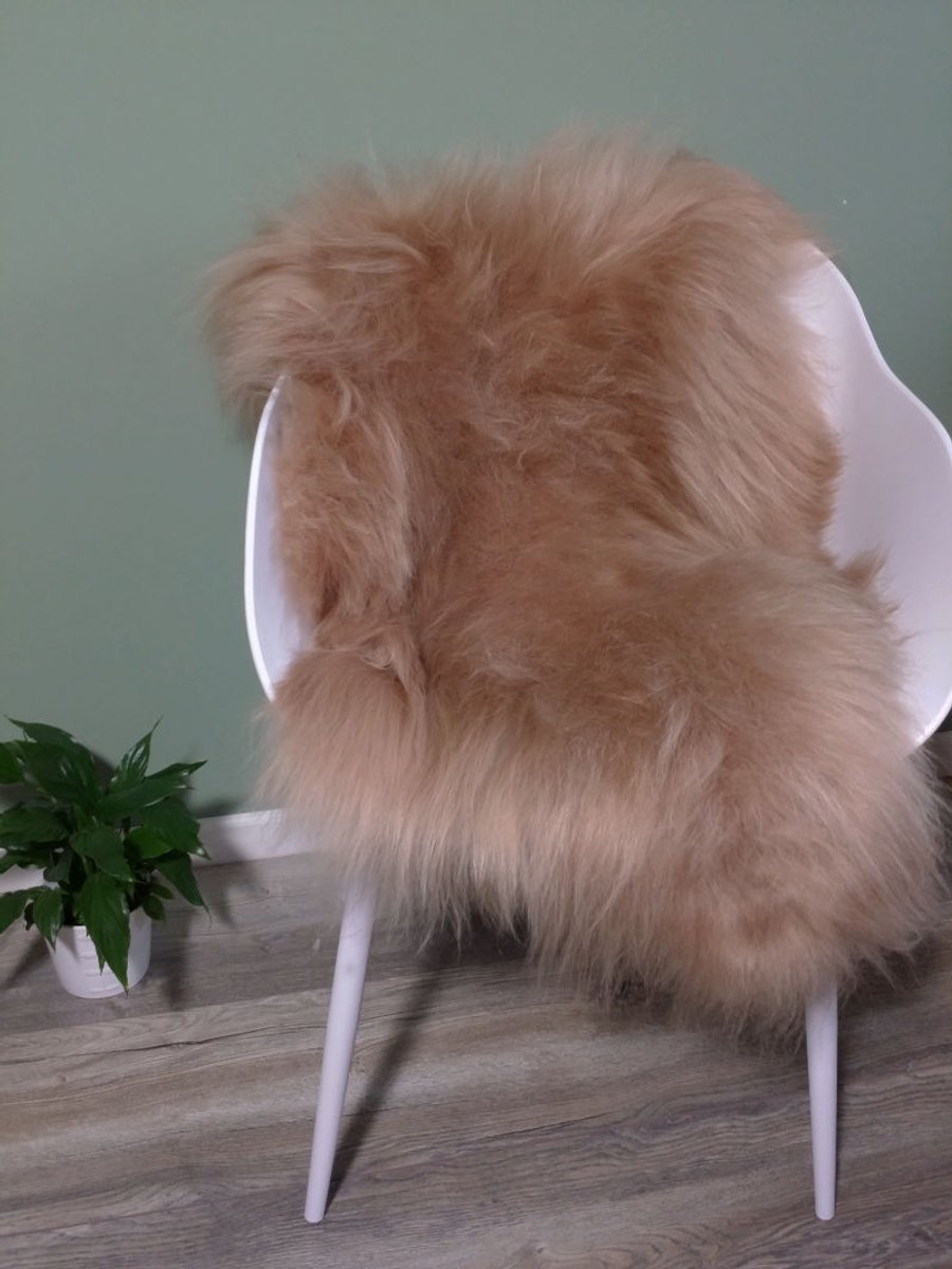 Schapenvacht IJslands Goud M (100cm) - 100% ECHT - Schapenvacht Wol Vloerkleed