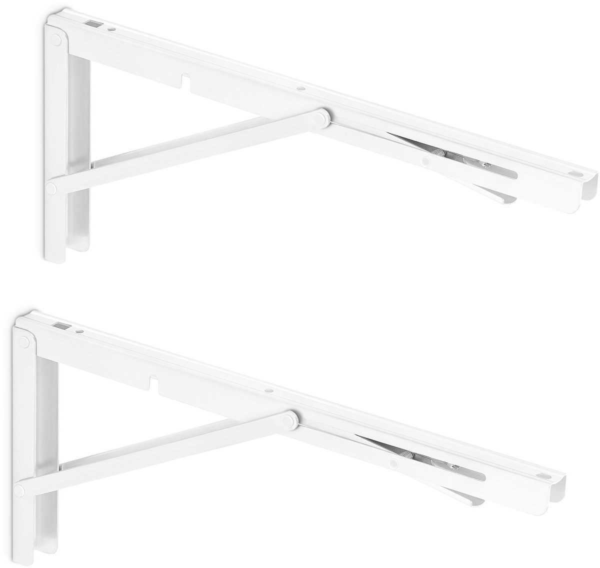 SOTECH 1 paar zware klapconsoles wit (400 x 175 mm) draagvermogen tot 150 kg, klapbeslag voor wandmontage