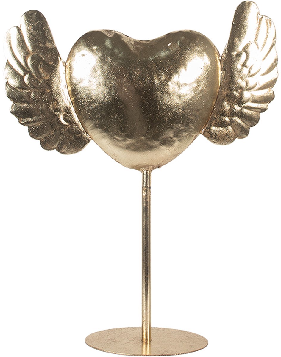 Decoratie Beeld Hart 38x11x47 cm Goudkleurig Metaal