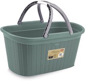 Panier à linge tendance « Elegance» - 35 litres - Panier à linge avec poignées - Vert