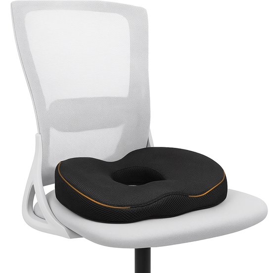 Coussin de siège en forme de donut - Orthopédique et ergonomique - Coussin pour coccyx - Coussin pour anneau - Coccyx - Anneau de siège - Coussin Hémorroïdes - Mousse à mémoire de forme - Pour voiture, chaise de bureau et canapé