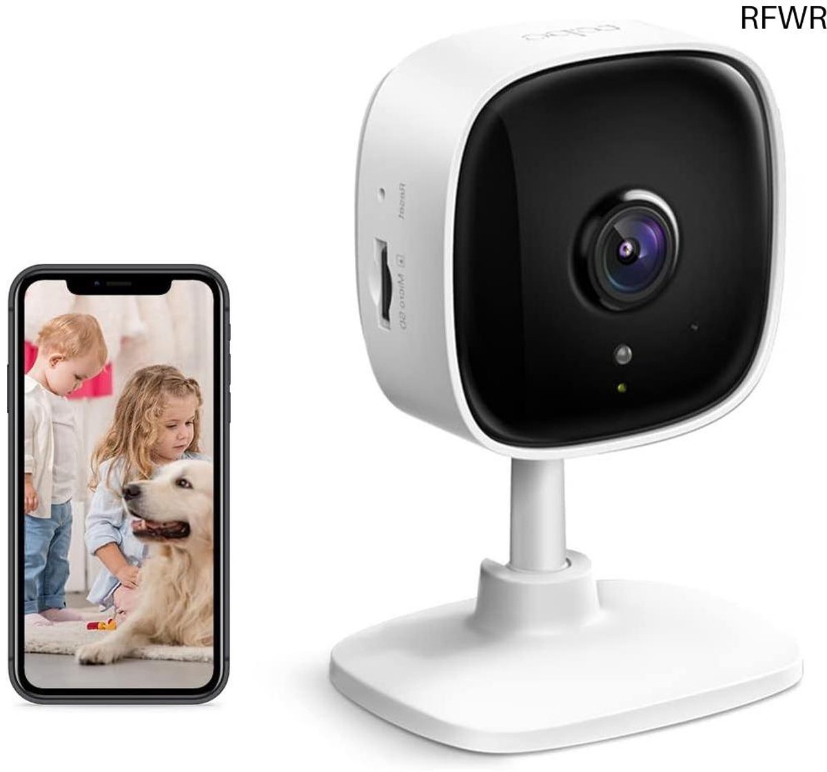 RFWR® Wi-Fi-bewakingscamera met 3 MP nachtzicht en 2-weg audio voor binnen