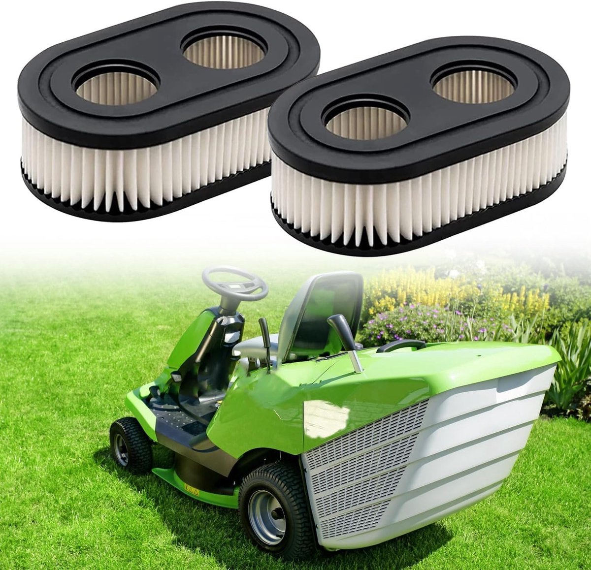 Afbeelding 2 van Grasmaaier Luchtfilter - 2 Stuks - Luchtfilter voor grasmaaiers - Air Filter Cleaner Cartridge - Geschikt Voor compatibel met motor 4247 5432 5432K 09P702 09P00 550E 500EX 550EX 625 575EX 625EX 675EXI 725EXI 09P702 Serie motoren
