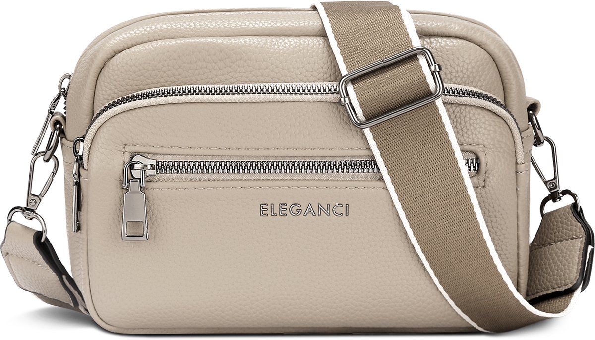 Eleganci® - Bumbag Dames – Telefoontasje - Heuptas Dames Crossbody - Festival Tas met Verstelbare Tassenriem – Beige