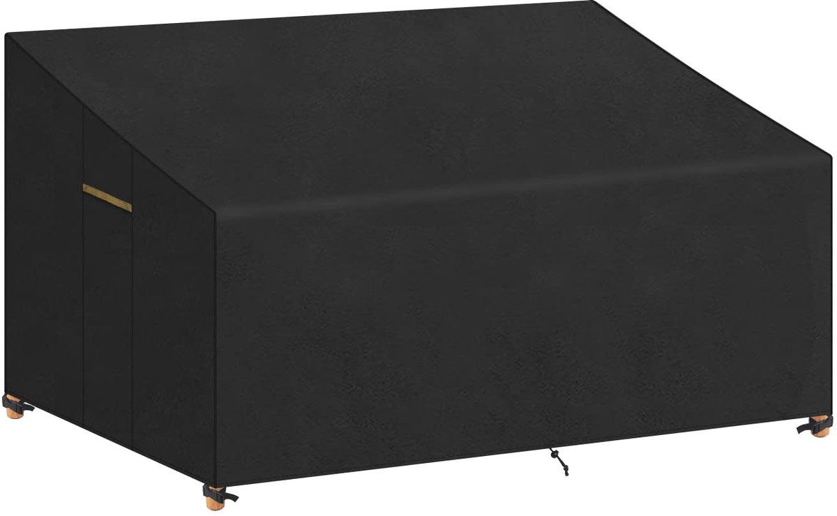 Ibenzoa Beschermende Afdekhoes voor Tuinbanken - Weerbestendig en Waterdicht met Ventilatieopeningen zwart