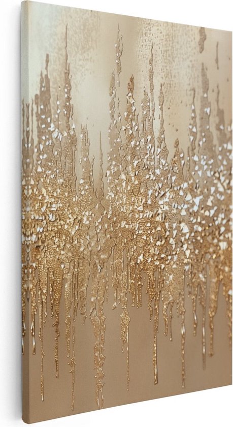 Artaza Canvas Schilderij Druppelend Water op een Muur - 80x120 - Groot - Foto Op Canvas - Canvas Print