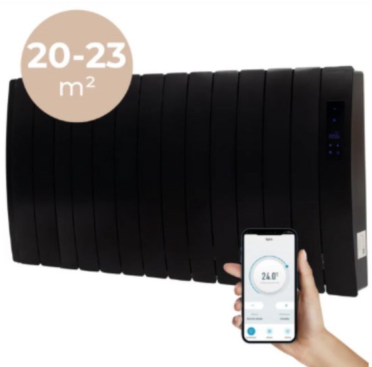 SYLRO® OLIEGEVULDE RADIATOR-2300W ELEKTRISCH MET WIFI - ZWART
