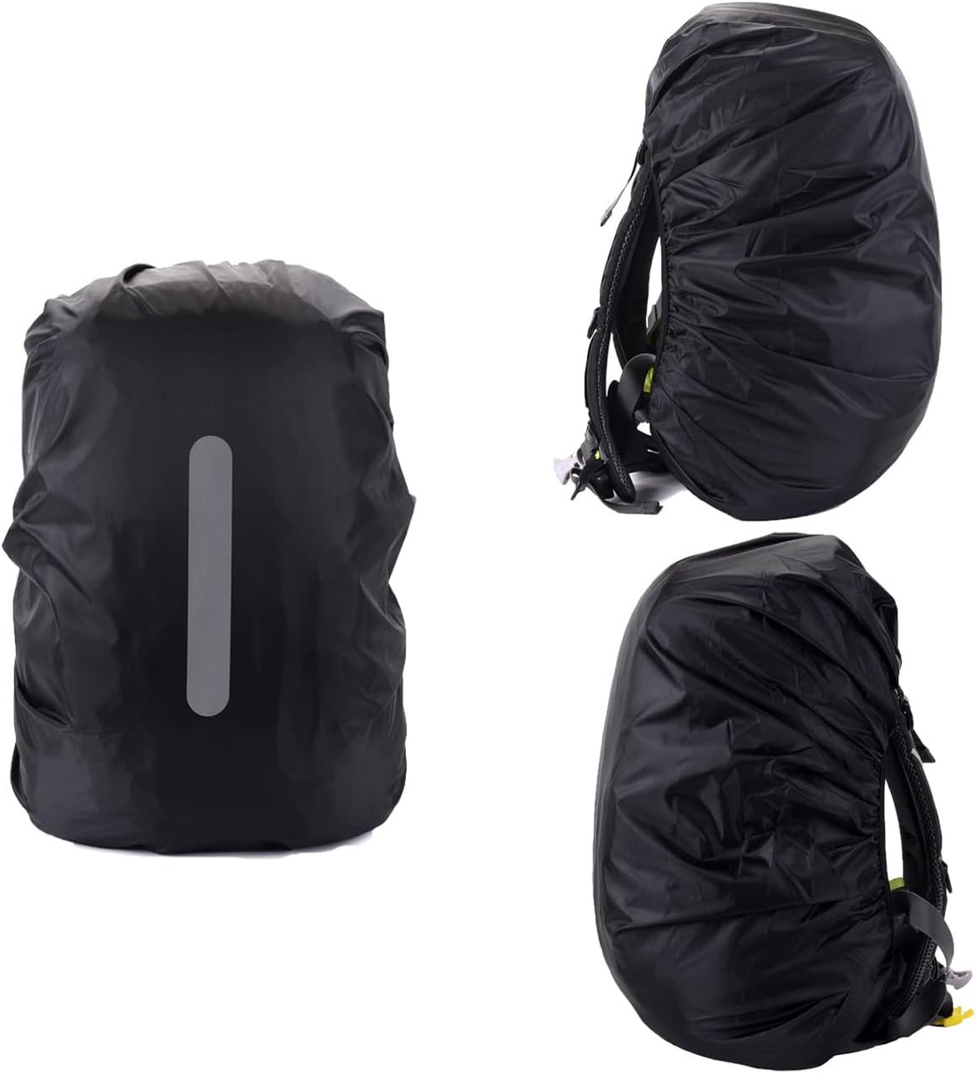 Waterdichte Rugzak Hoes - Reflecterende Regenhoes Backpack - Waterdichte Rugzak Cover voor Outdoor Wandelen Rijden Klimmen - zwart