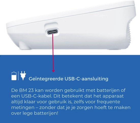 Beurer BM 23 Bloeddrukmeter Bovenarm – Aanbevolen door Hartstichting - Medisch Gecertificeerd – Manchet 22-42 cm – USB-C Aansluiting – Eenknopsbediening – Onregelmatige Hartslagdetectie – Risico-Indicator – Incl. Batterijen – 5 Jaar Garantie
