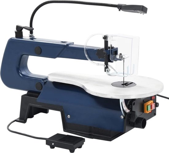 vidaXL - Figuurzaagmachine - elektrisch - met - voetpedaal - en - LED-lampje - 125 - W