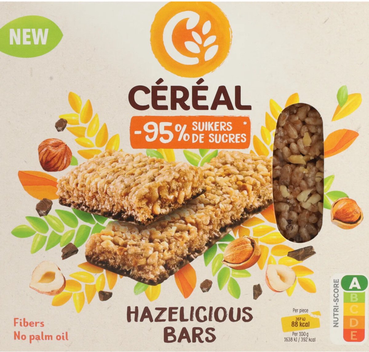 Céréal Hazelicious Bars - 2 x 3 stuks - Voordeelverpakking
