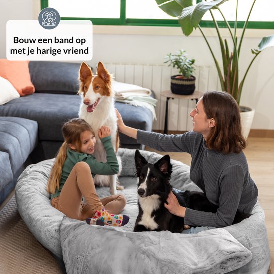 MyBestBuddy Hondenmat, grijs, Basic 120 x 70 cm, XL met zachte stof, extra voor huisdieren, wasbaar op 40 graden, hypoallergeen, hondenbed voor zeer grote honden, 120 x 70 cm