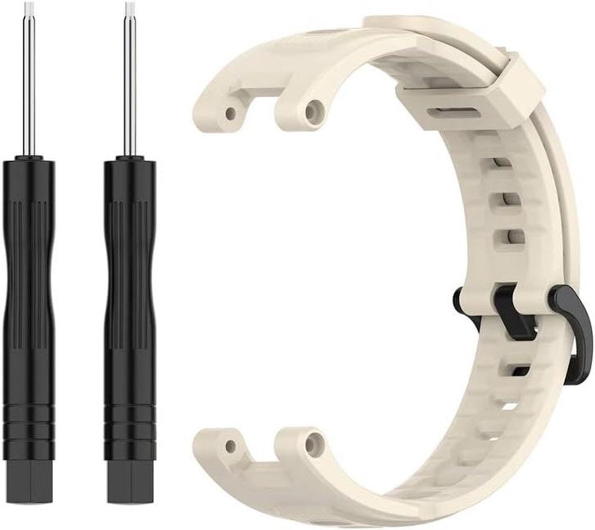 Allecto Plus - Siliconen horlogeband T-Rex duurzaam en ademend - reserveband voor smartwatch - 220 mm - zwart - flexibel en comfortabel - snelwisselsysteem - 22*2cm - thermoplastisch polyurethaan.