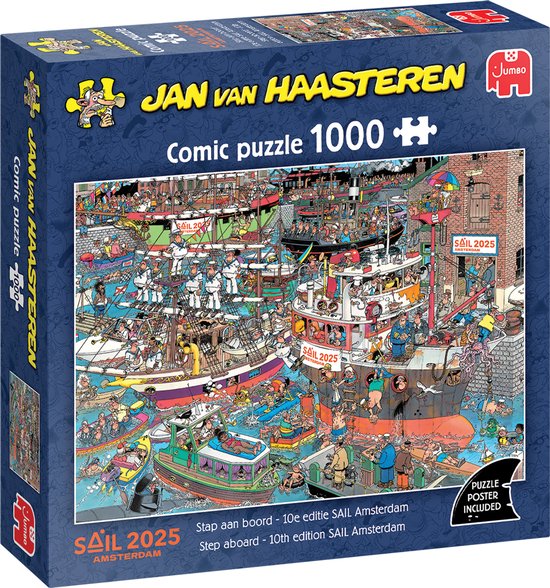 Jan van Haasteren - Stap aan boord - 10e editie SAIL Amsterdam - 1000 stukjes puzzel - Legpuzzel volwassenen - Sail 2025